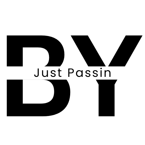 White Background Just Passin By Logo